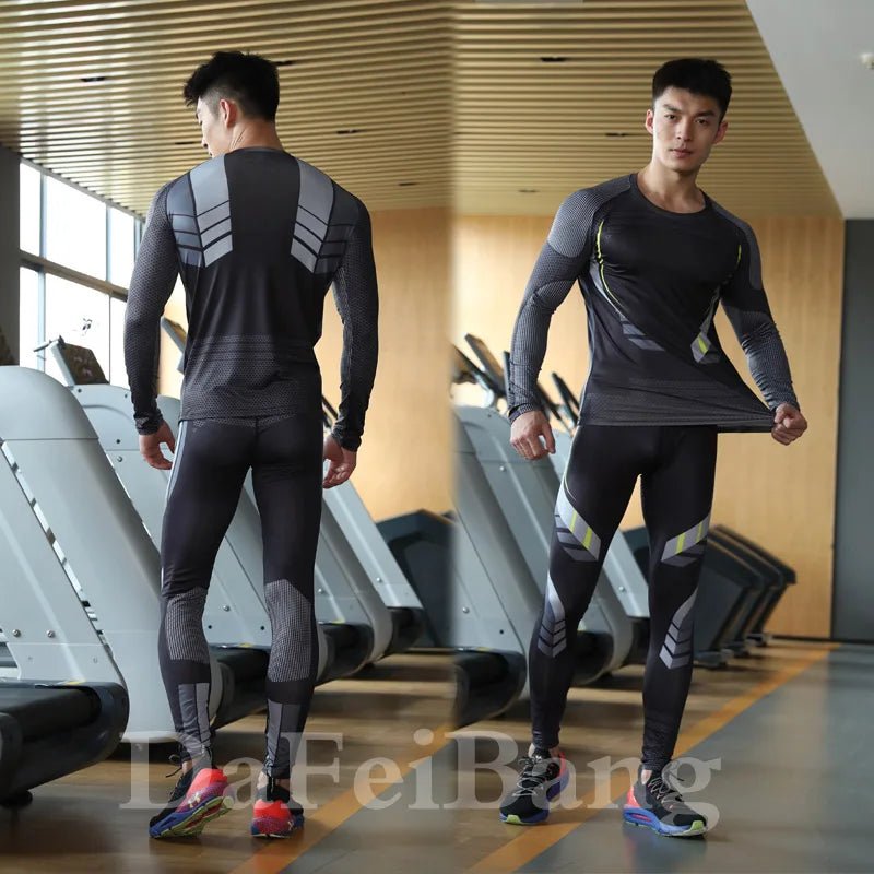 3 - Piece Men’s Compression Workout Suit – Gym, Running, Fitness Apparel - TNT Fitness