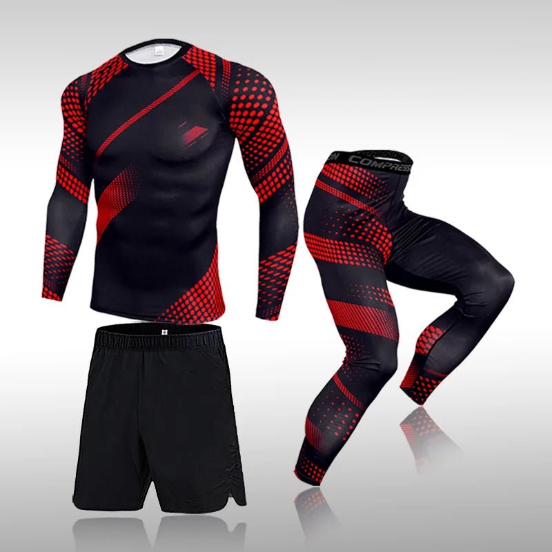 3 - Piece Men’s Compression Workout Suit – Gym, Running, Fitness Apparel - TNT Fitness