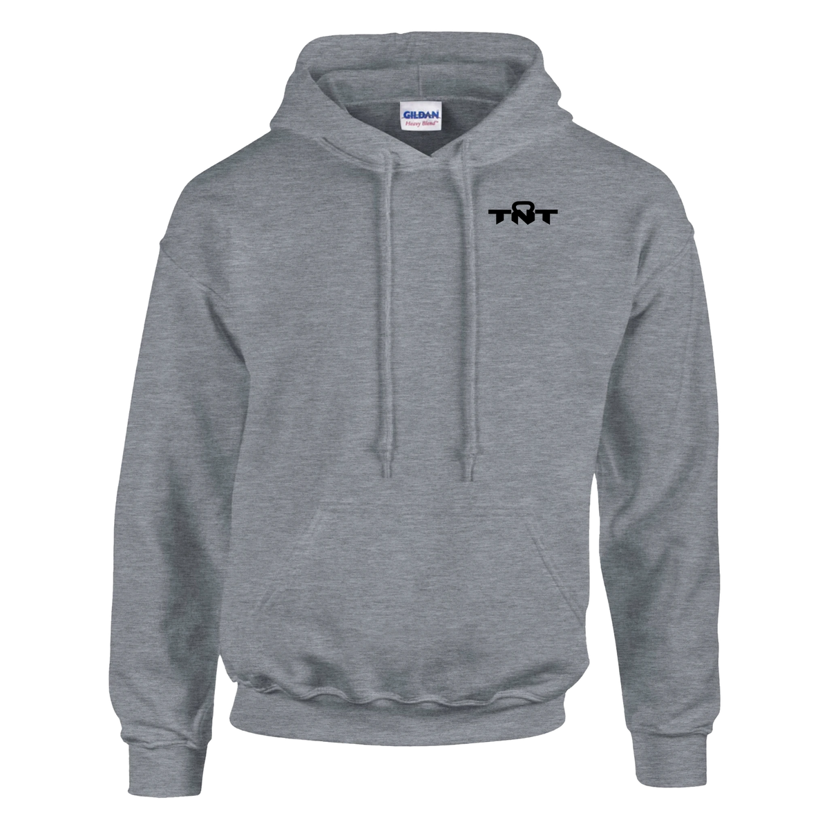 TNT Fitness Gear Classic Unisex Training Hoodie in Graphite Heather with black left-chest logo