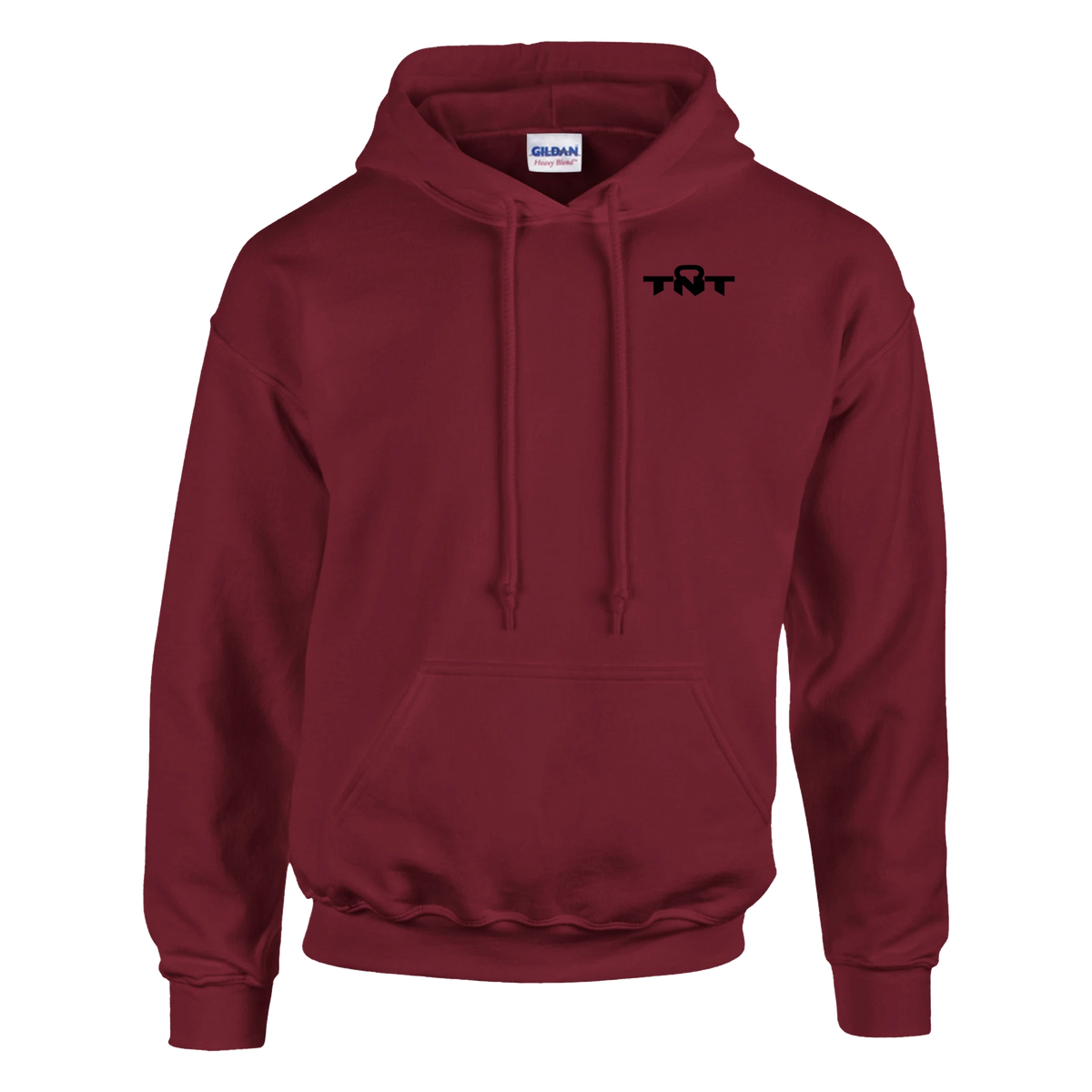TNT Fitness Gear Classic Unisex Training Hoodie in Maroon with black left-chest logo