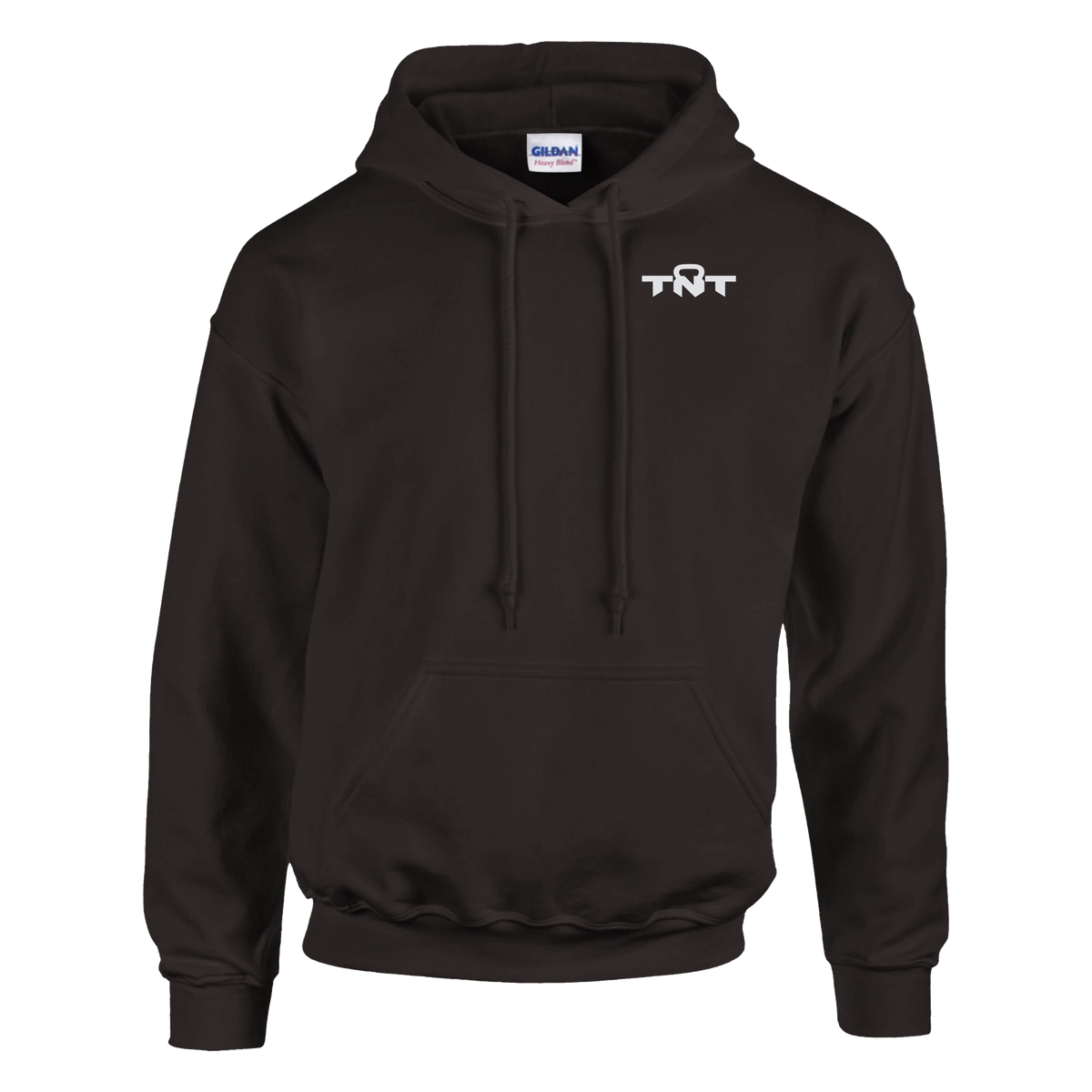 TNT Fitness Gear Classic Unisex Training Hoodie in Dark Chocolate with white left-chest logo