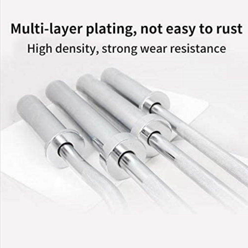 4Ft Olympic chrome curl bar with diamond knurl grip and rotating sleeves – fits 2" weight plates