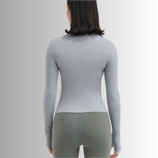 Woman wearing long sleeve training top during workout session