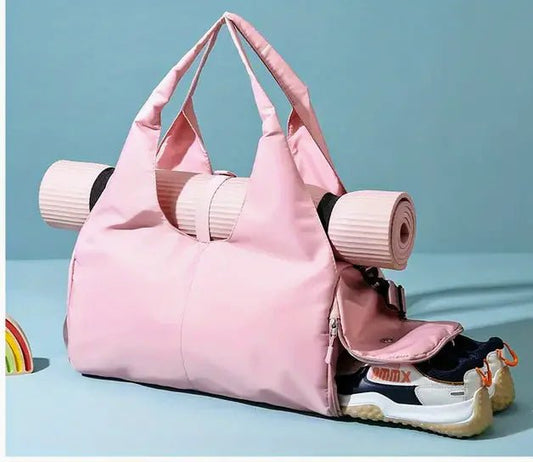 A yoga mat Training bag with multiple compartments, a separate shoe pocket, and a stylish, durable design—perfect for workouts and travel. - TNT Fitness Gear