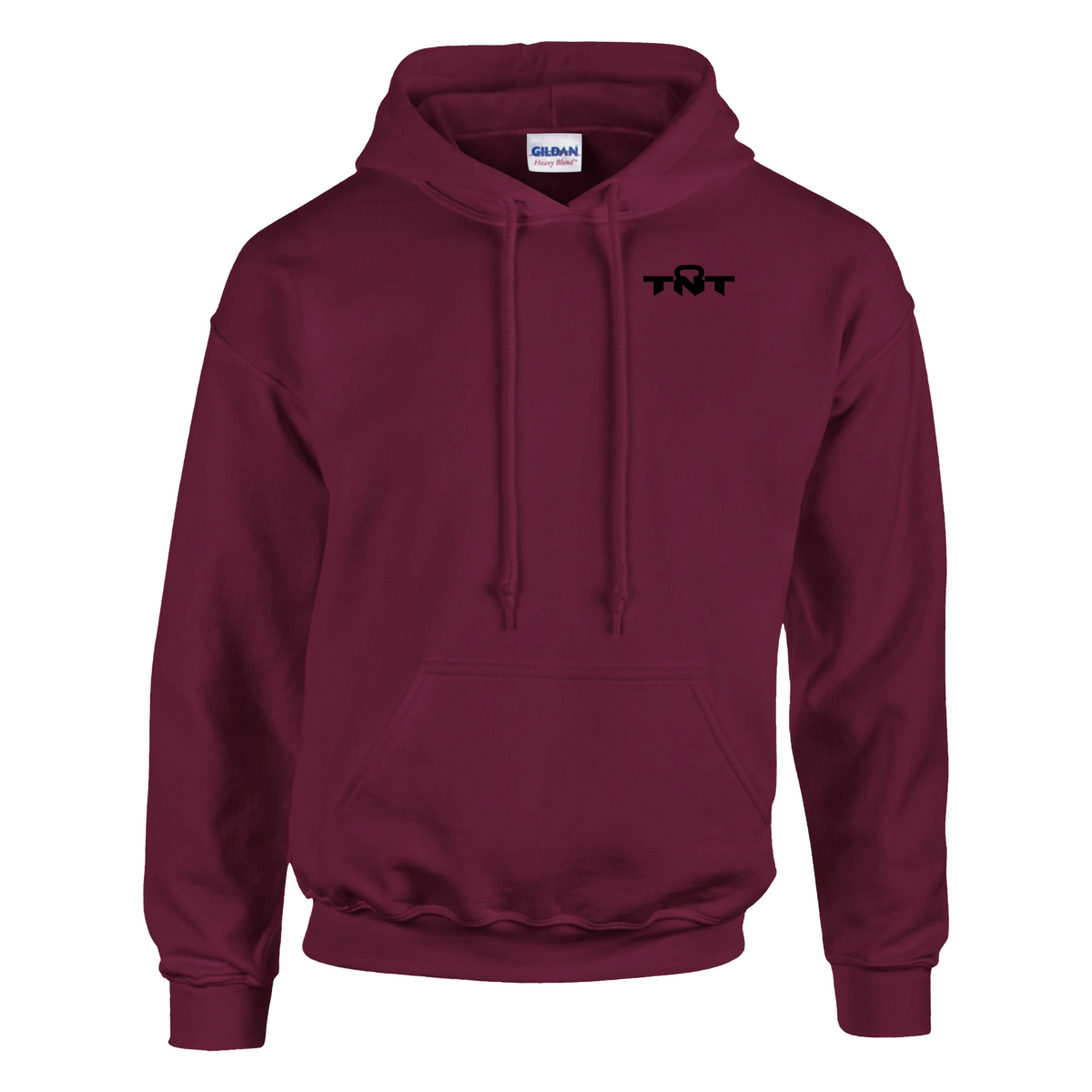 TNT Fitness Gear Classic Unisex Training Hoodie in Garnet with black left-chest logo