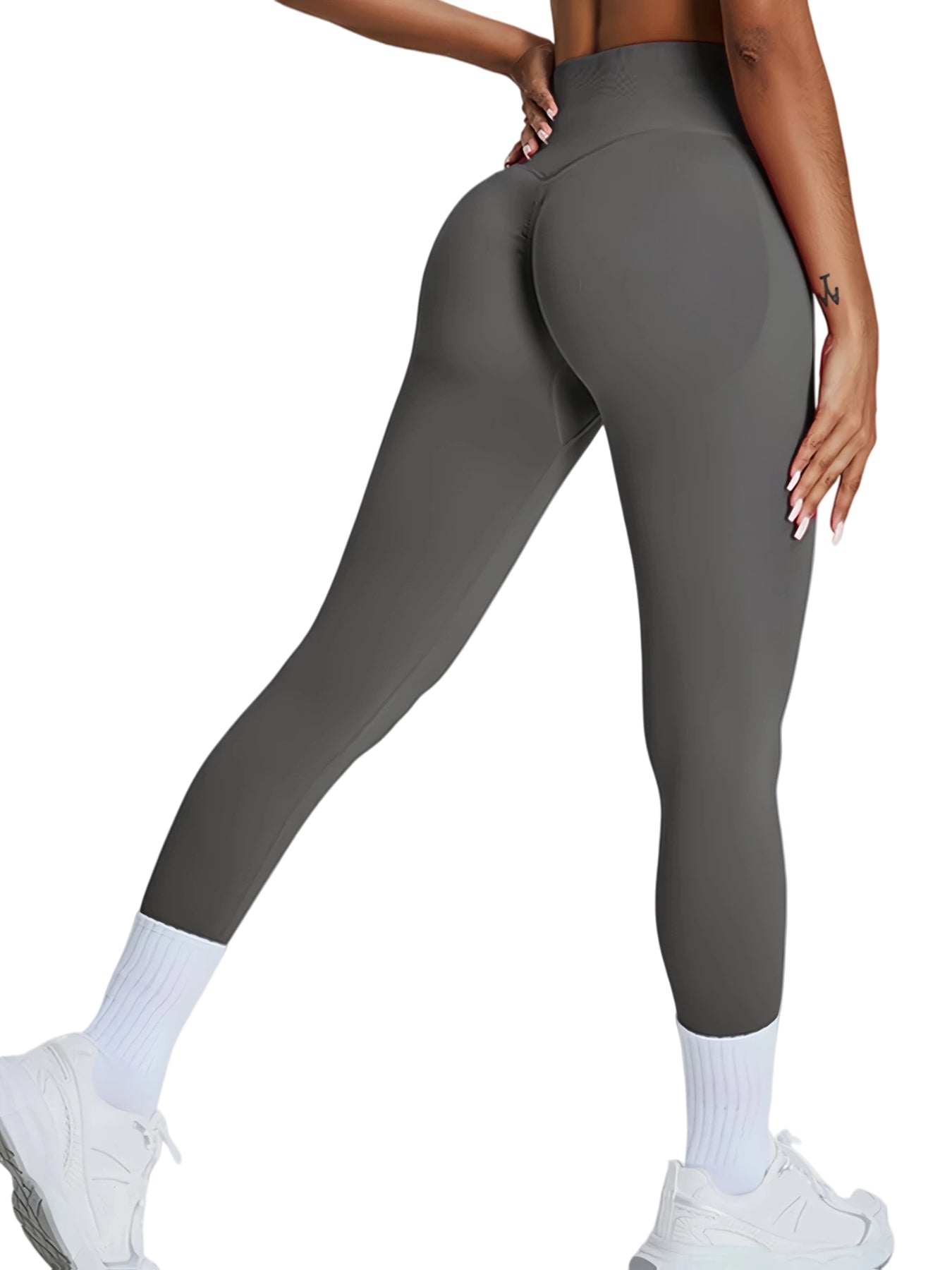 Women wearing seamless high-waisted training leggings during workouts