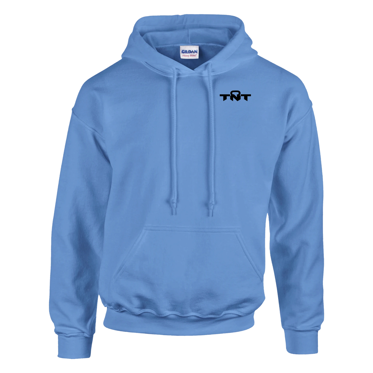 TNT Fitness Gear Classic Unisex Training Hoodie in Carolina Blue with black left-chest logo