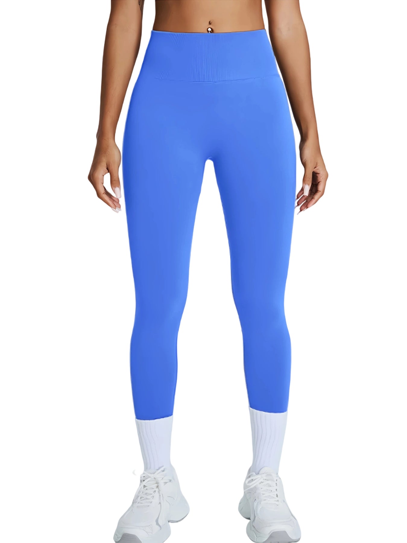 Women wearing seamless high-waisted training leggings during workouts