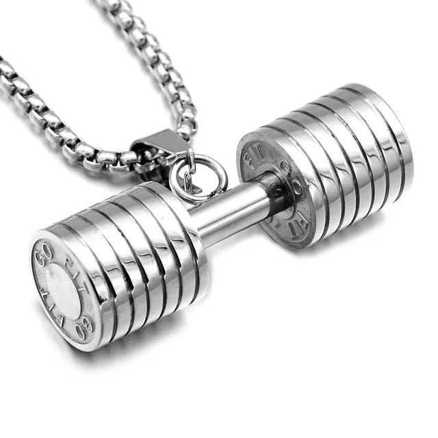 Barbell Dumbbell Gym Necklace Fitness Jewelry - TNT Fitness