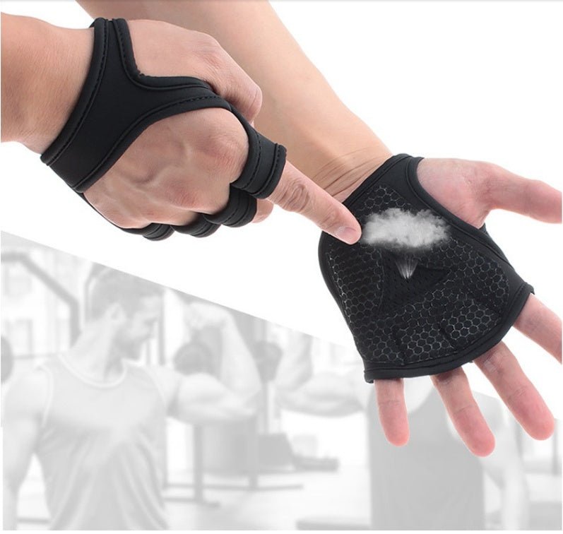 Black Breathable Weightlifting Sports Gym Half Finger Protector Gloves - TNT Fitness