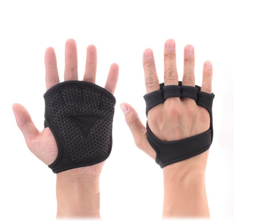 Black Breathable Weightlifting Sports Gym Half Finger Protector Gloves - TNT Fitness
