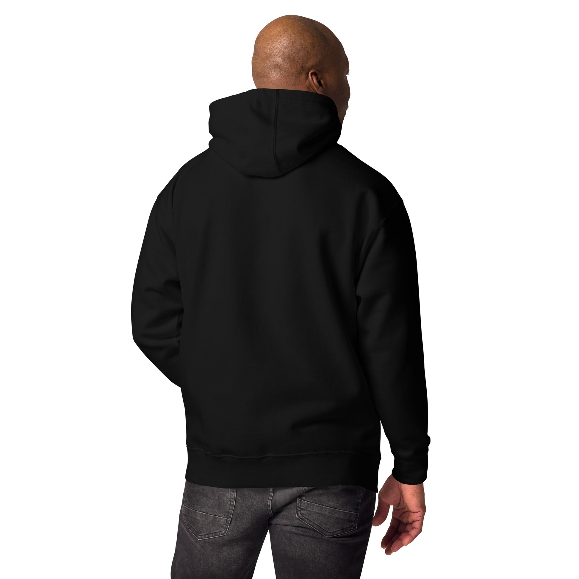 Black unisex TNT Fitness Gear hoodie with minimalist chest logo, front pouch pocket, and athletic fit for gym and lifestyle wear.