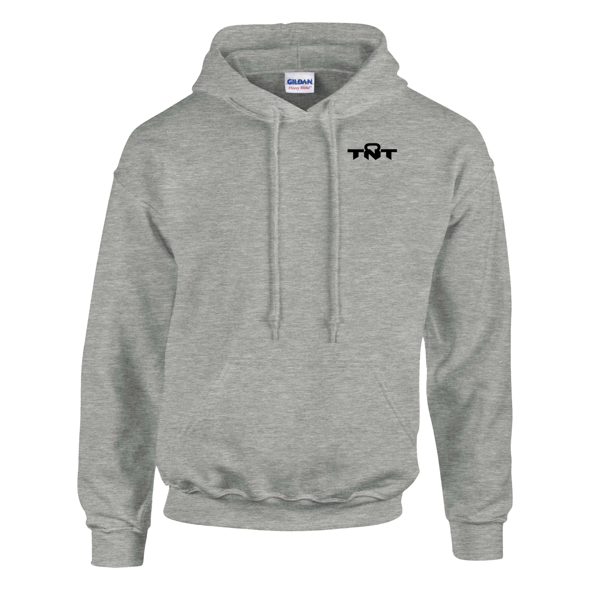 TNT Fitness Gear Classic Unisex Training Hoodie in Ash with black left-chest logo