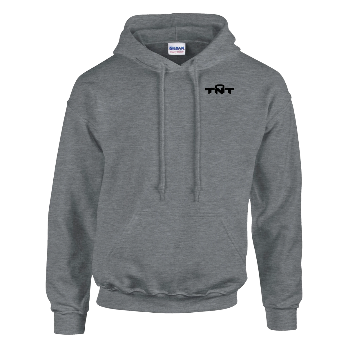 TNT Fitness Gear Classic Unisex Training Hoodie in Sport Grey with black left-chest logo