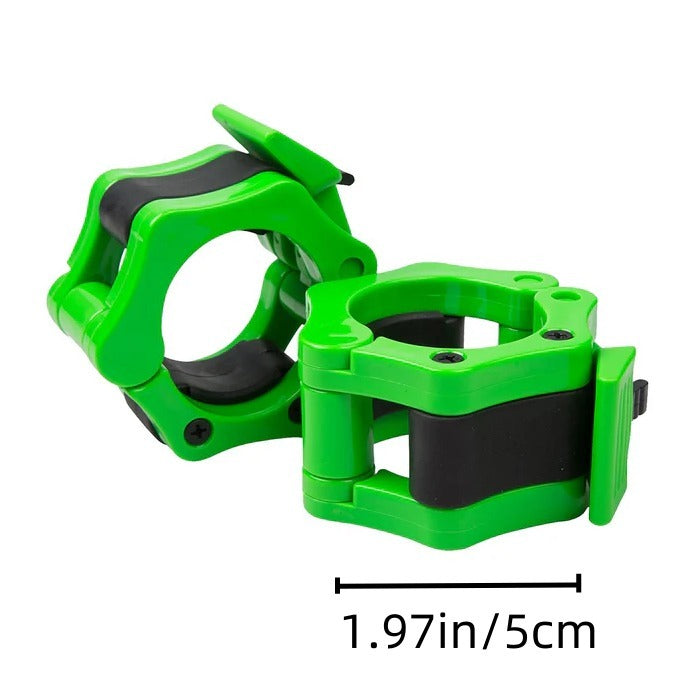 Green and black Barbell quick buckle clamp for 2 inch Olympic bars”