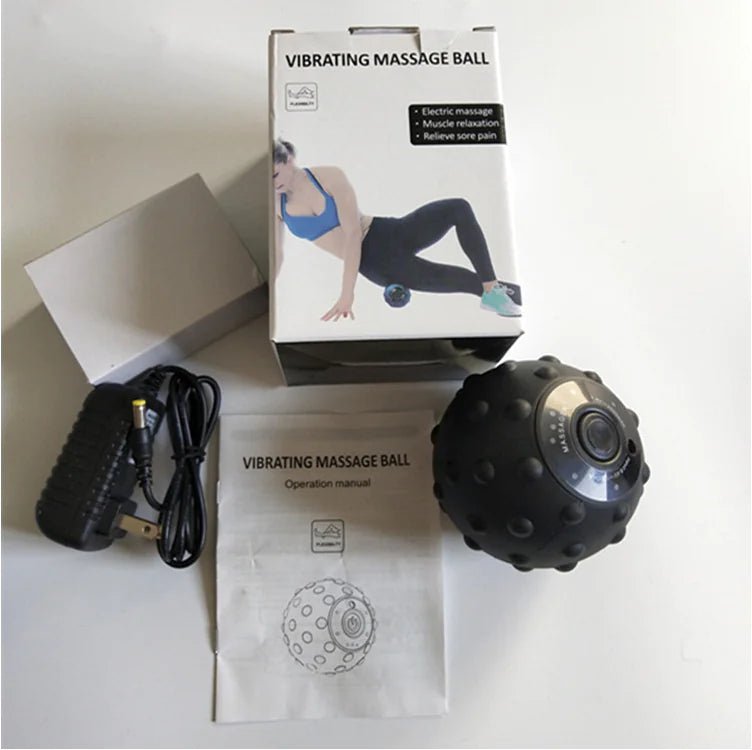 Electric Massage Fitness Ball designed to relieve muscle tension and improve recovery, featuring a durable, portable design perfect for workouts, relaxation, and targeted muscle therapy.
