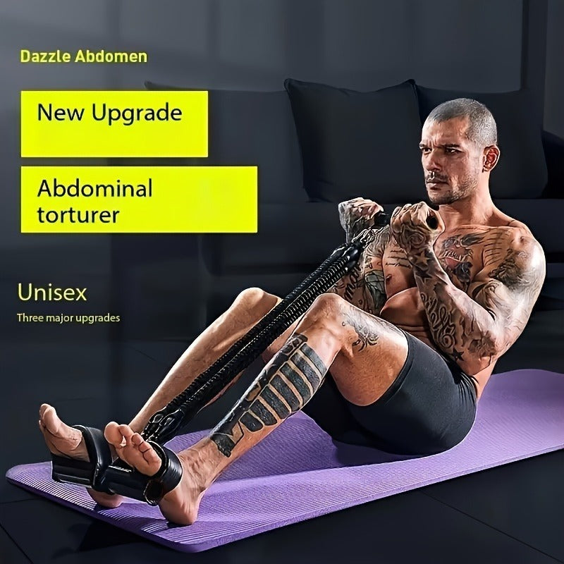 Adjustable resistance bands with foot pedals and handles for full-body workouts