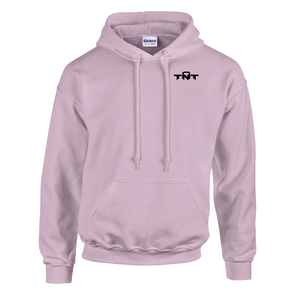 TNT Fitness Gear Classic Unisex Training Hoodie in Light Pink with black left-chest logo