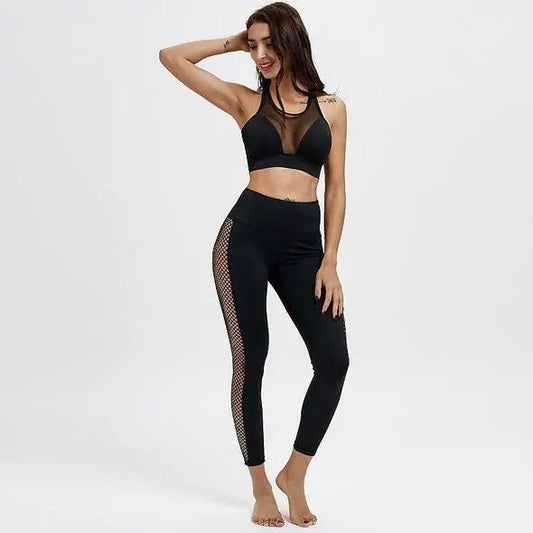 High Waisted Mesh Patchwork Workout Leggings - TNT Fitness