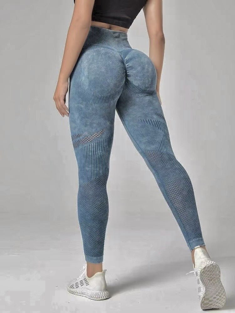 Hollow Design Seamless Leggings High Waist Hip Lifting Running Sports Fitness Yoga Pants Fashion Womens Clothing- TNT Fitness