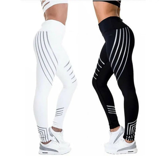 Kaminsky New Woman Fitness Leggings: High Elastic Shine Workout Pants - TNT Fitness