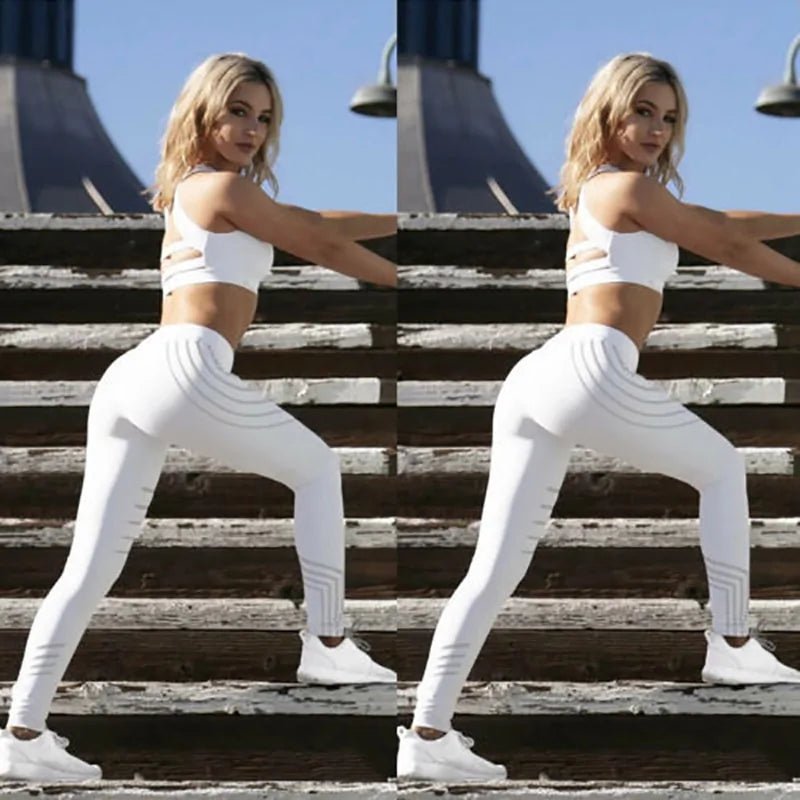 Kaminsky New Woman Fitness Leggings: High Elastic Shine Workout Pants - TNT Fitness