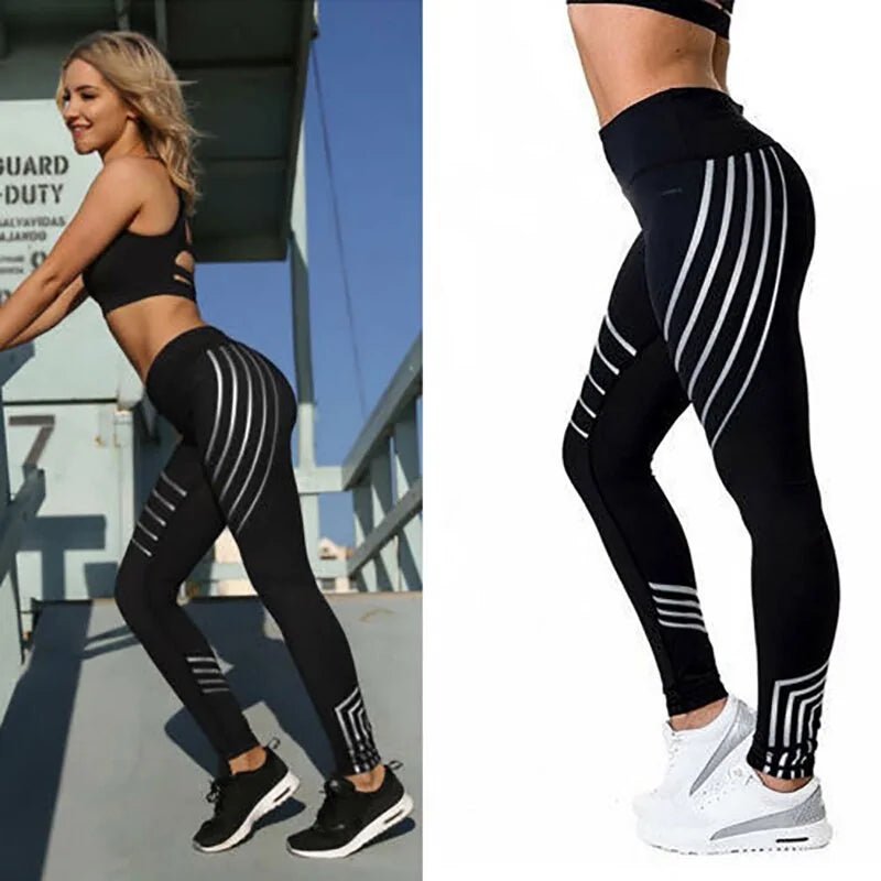 Kaminsky New Woman Fitness Leggings: High Elastic Shine Workout Pants - TNT Fitness