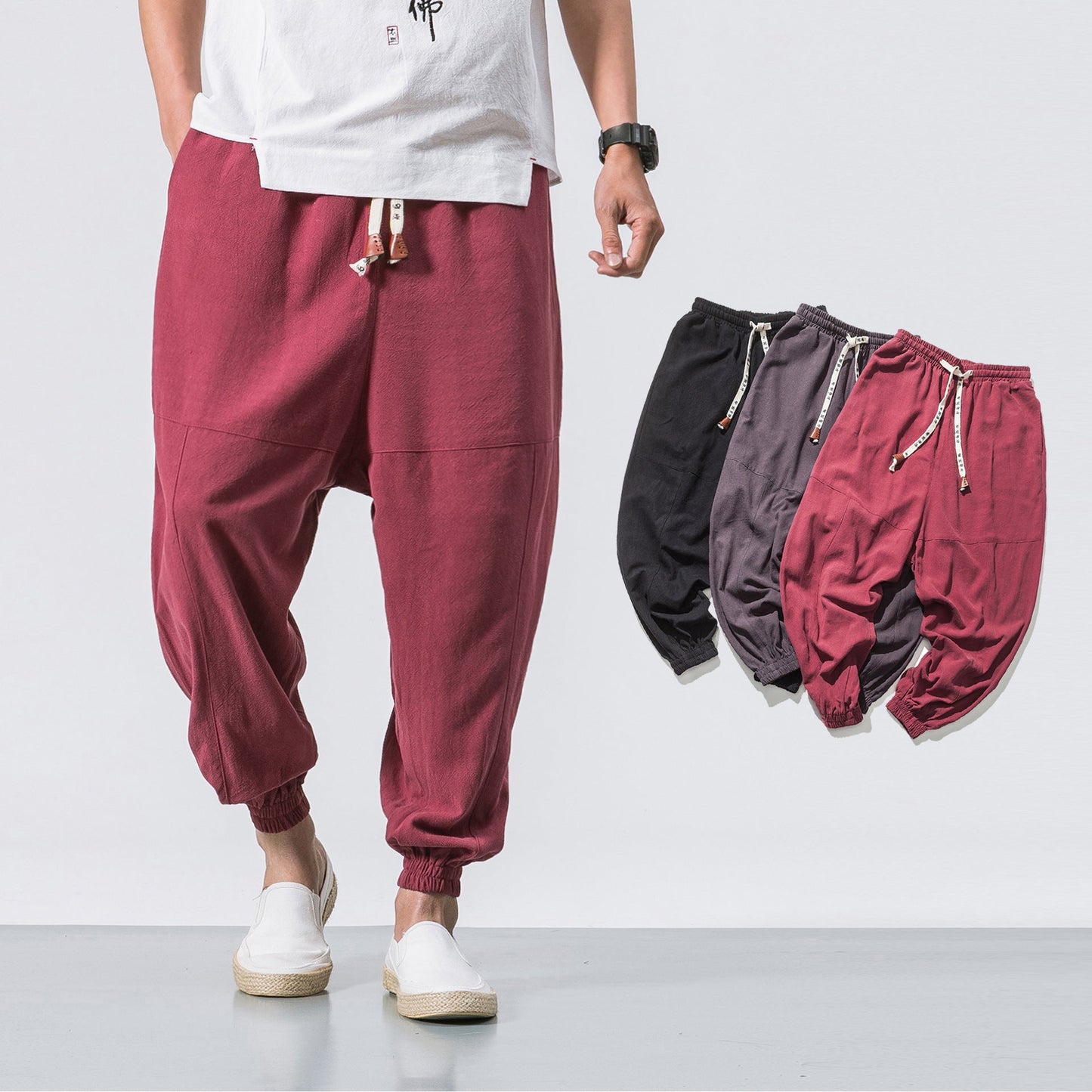 Mens Hip Hop Streetwear Gym Joggers Pants Drawstring Elastic Pockets Tapered Sweatpants - TNT Fitness