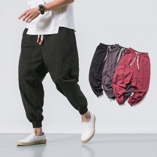 Mens Hip Hop Streetwear Gym Joggers Pants Drawstring Elastic Pockets Tapered Sweatpants - TNT Fitness