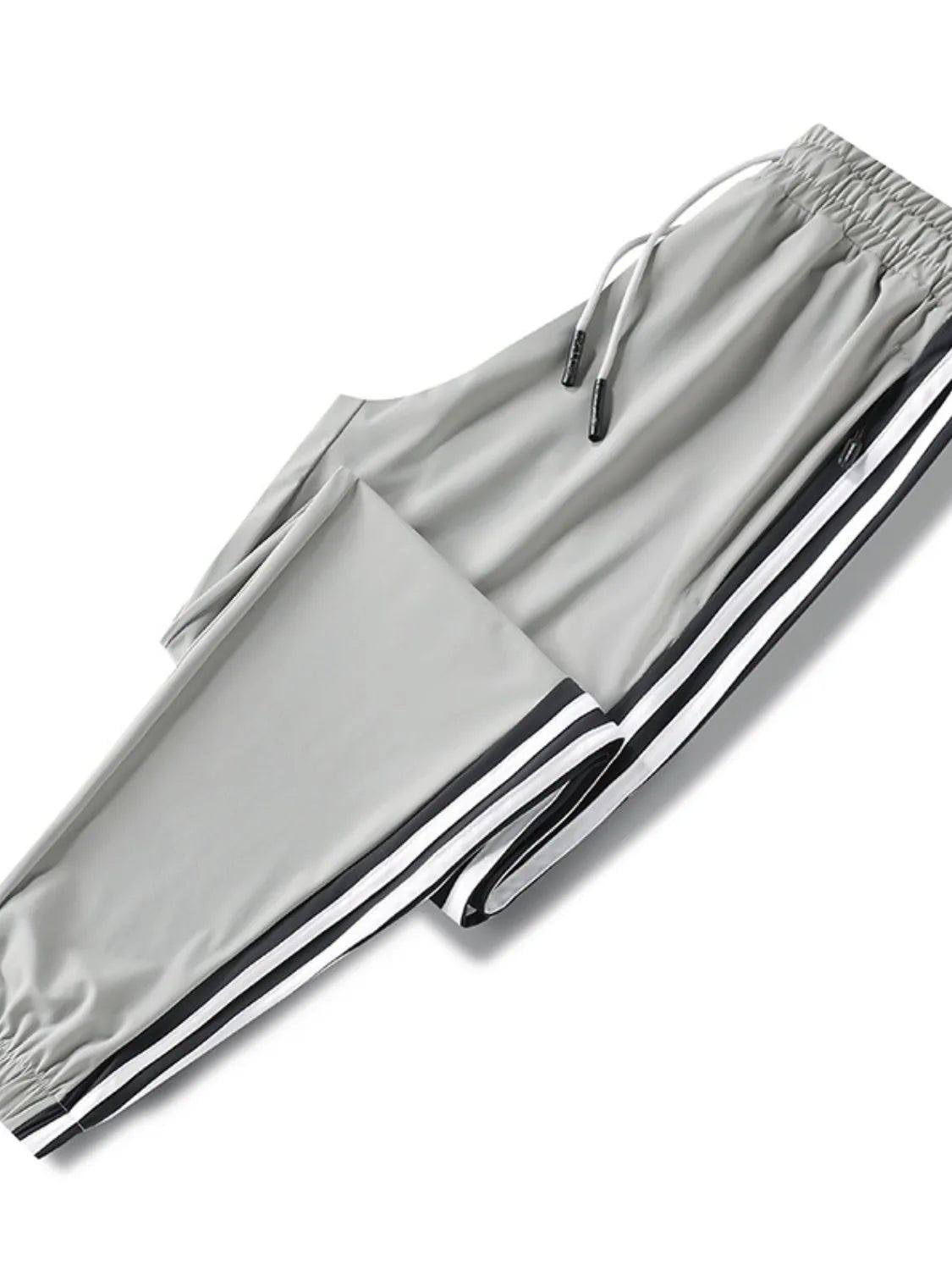 Men’s side-striped performance workout pants athletic fit polyester spandex training pants