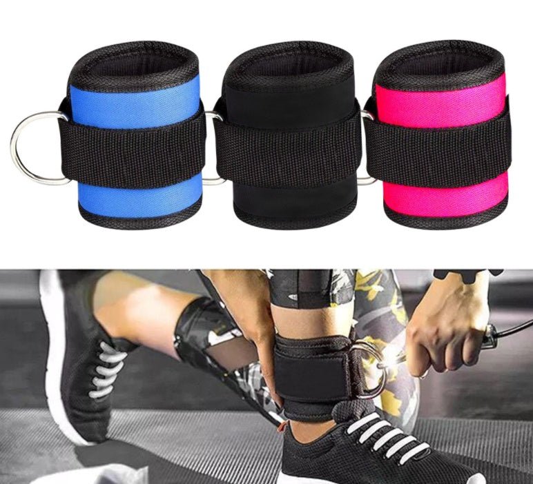 New D - ring Ankle Strap Buckle Adjustable Ankle Weights Gym Leg Ankle Cuffs Power Weight Lifting Fitness Rope 1/2PC - TNT Fitness