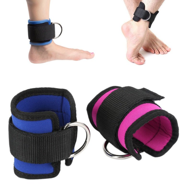 New D - ring Ankle Strap Buckle Adjustable Ankle Weights Gym Leg Ankle Cuffs Power Weight Lifting Fitness Rope 1/2PC - TNT Fitness