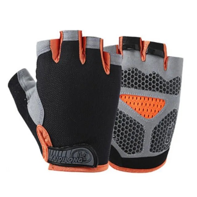 Non-slip fitness gloves designed for optimal grip and comfort. Featuring breathable material, moisture-wicking properties, and adjustable fit, these gloves provide support and protection for intense workouts and weightlifting sessions.- TNT Fitness Gear