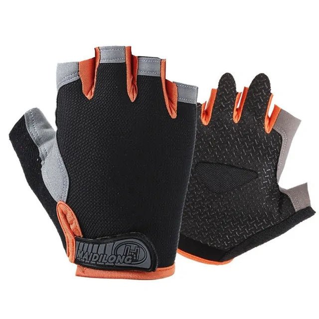 Non-slip fitness gloves designed for optimal grip and comfort. Featuring breathable material, moisture-wicking properties, and adjustable fit, these gloves provide support and protection for intense workouts and weightlifting sessions.- TNT Fitness Gear
