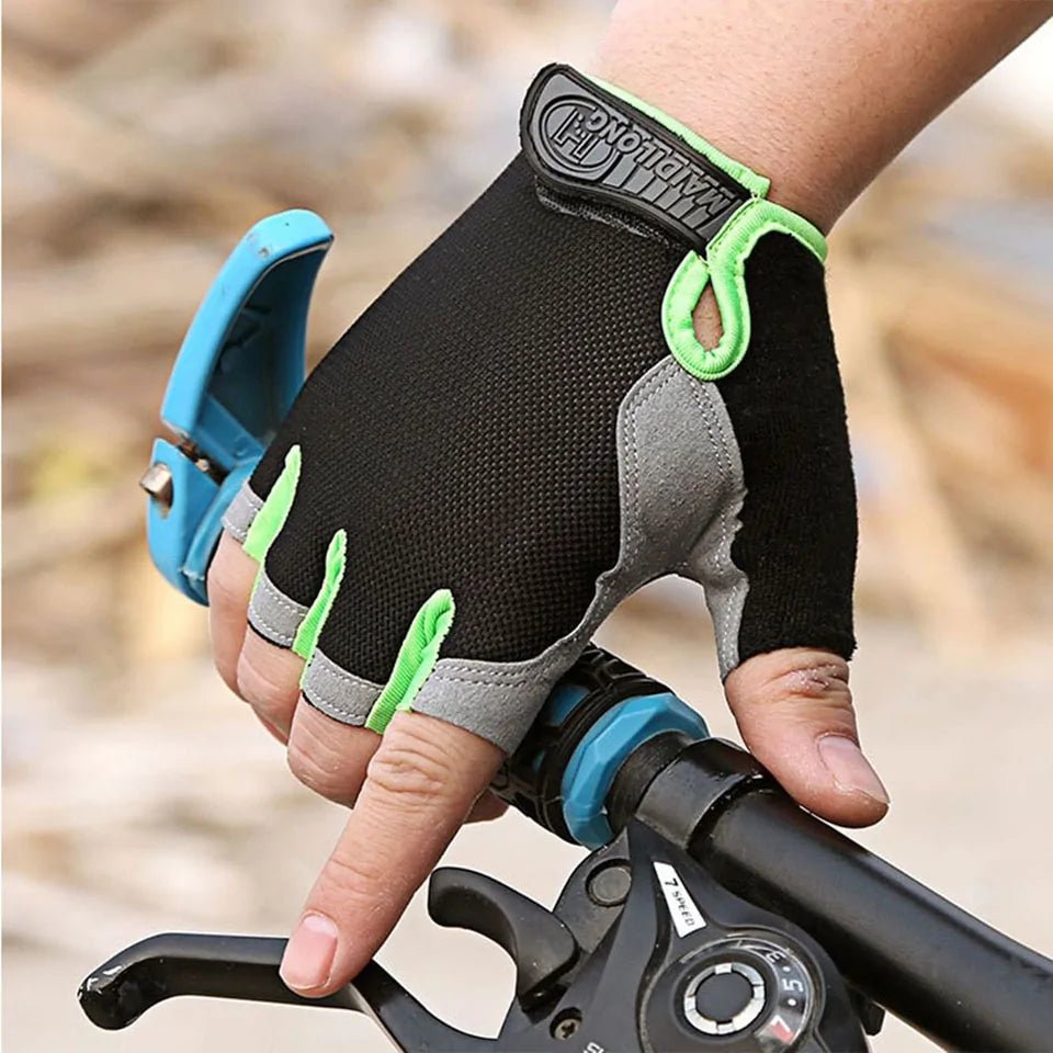 Non-slip fitness gloves designed for optimal grip and comfort. Featuring breathable material, moisture-wicking properties, and adjustable fit, these gloves provide support and protection for intense workouts and weightlifting sessions.- TNT Fitness Gear