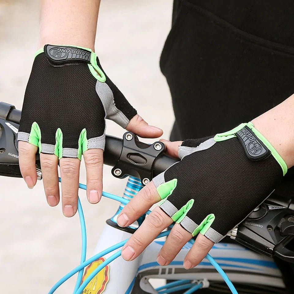 Non-slip fitness gloves designed for optimal grip and comfort. Featuring breathable material, moisture-wicking properties, and adjustable fit, these gloves provide support and protection for intense workouts and weightlifting sessions.- TNT Fitness Gear