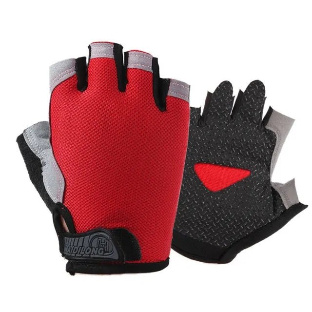Non-slip fitness gloves designed for optimal grip and comfort. Featuring breathable material, moisture-wicking properties, and adjustable fit, these gloves provide support and protection for intense workouts and weightlifting sessions.- TNT Fitness Gear