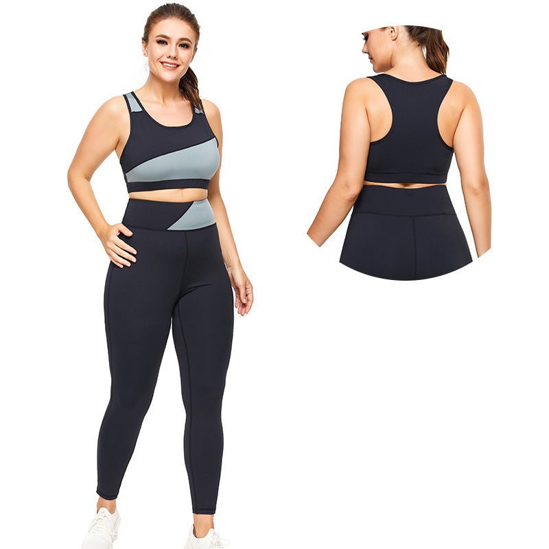 Plus Size Women's Summer Stitching Sports & Fitness Yoga Wear - TNT Fitness
