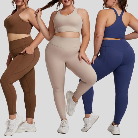 Plus Size Yoga Set for Women – Sports Bra & Gym Leggings | Super Stretch Activewear - TNT Fitness