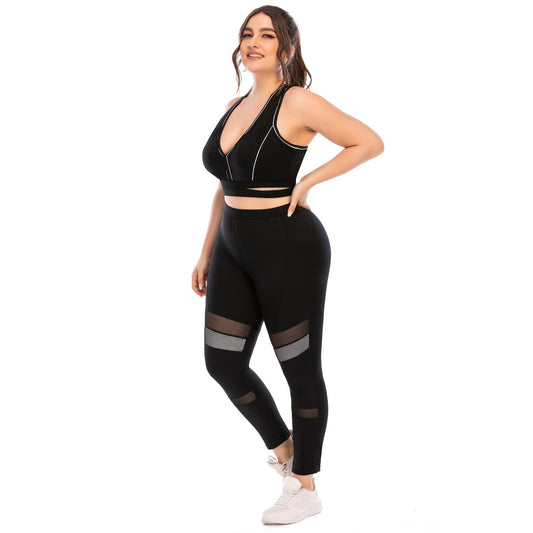Plus Size Yoga Workout Suit – Tights and Comfortable Activewear - TNT Fitness