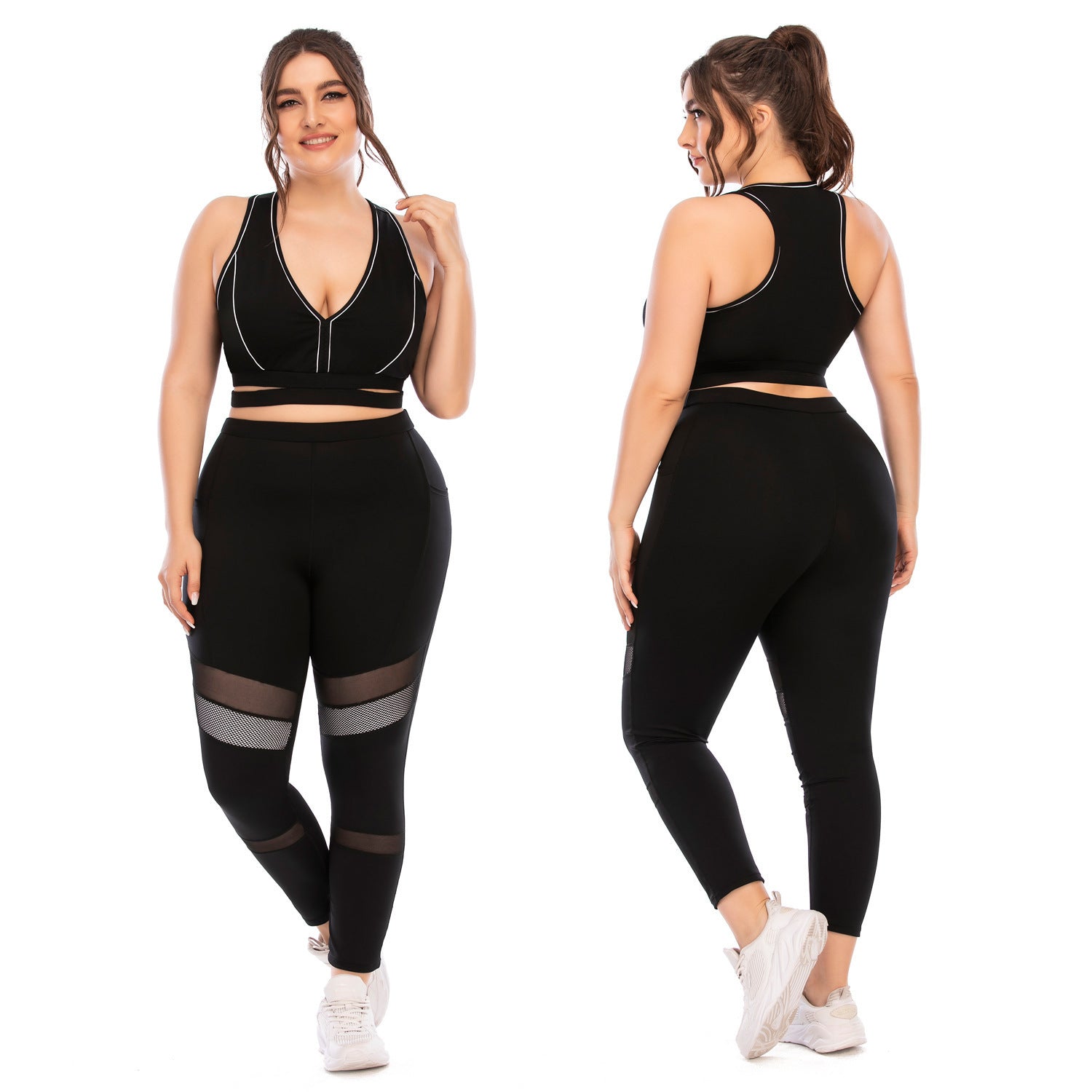 Plus Size Yoga Workout Suit – Tights and Comfortable Activewear - TNT Fitness