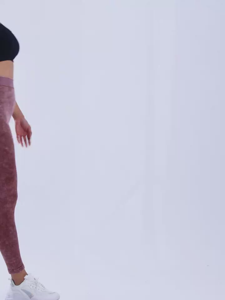 video for Scrunch butt seamless leggings with high waist and V-back design
