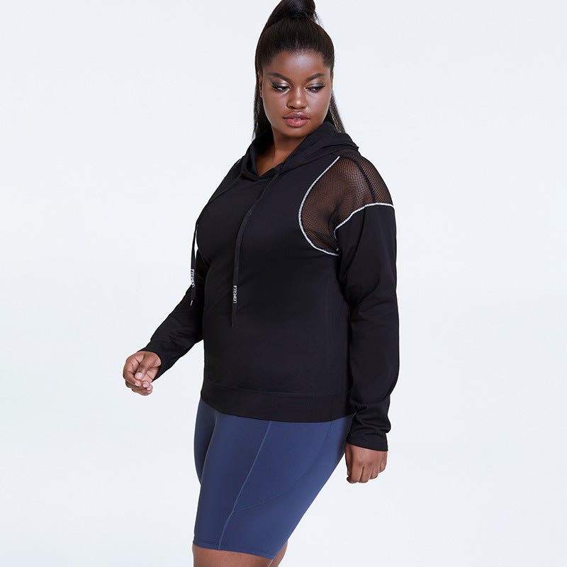 Women's Plus Size Hoodie - Quick - Drying, Loose & Stretchy Fitness Top - TNT Fitness