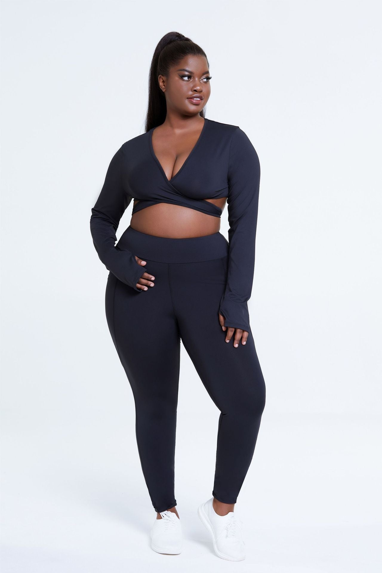 Women's Plus Size Yoga Set - Moisture - Wicking, Two - Piece Summer Suit - TNT Fitness
